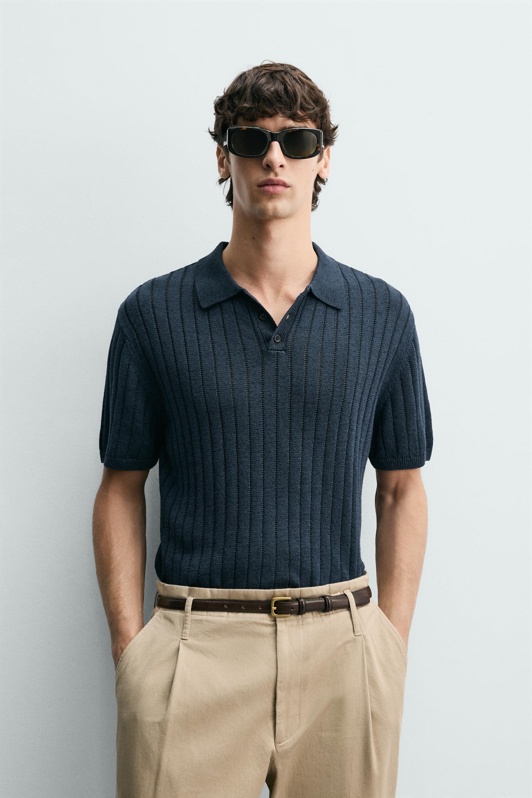 RIB KNIT POLO SHIRT
